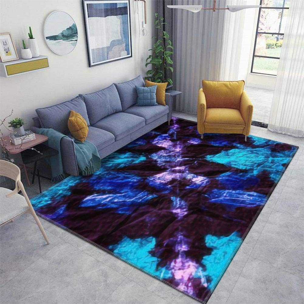Non-Slip Pink Watercolor Printed Runner Rug Pad - Psychedelic Aquarelle Design, Thickened Indoor/Outdoor Doormat for Entryway, Living Room, Hallway - Home Decor & Floor Carpet for Boho Chic Spaces