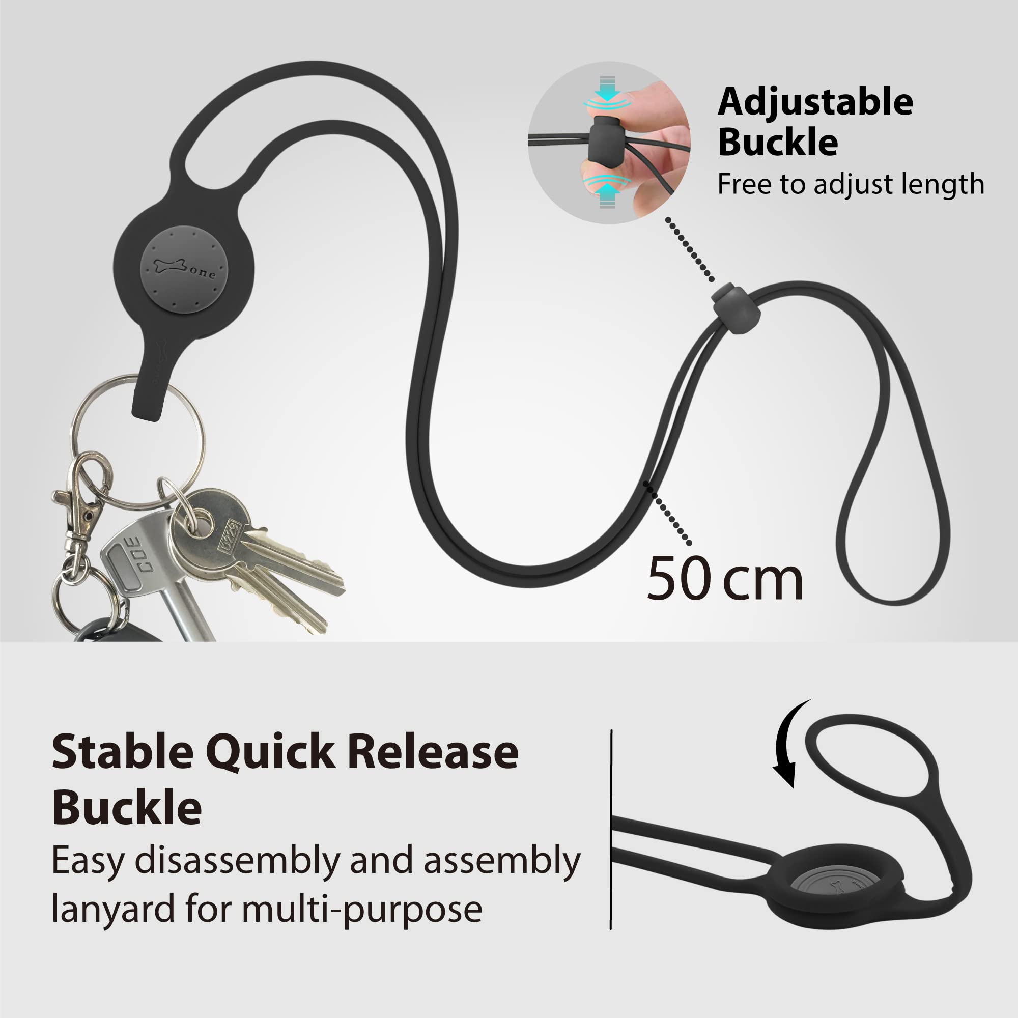 Adjustable Silicone Phone Lanyard - Universal Neck Strap Holder for iPhone, Samsung & Most Smartphones (Morandi Blue) | Hands-Free for Running, Shopping & Travel