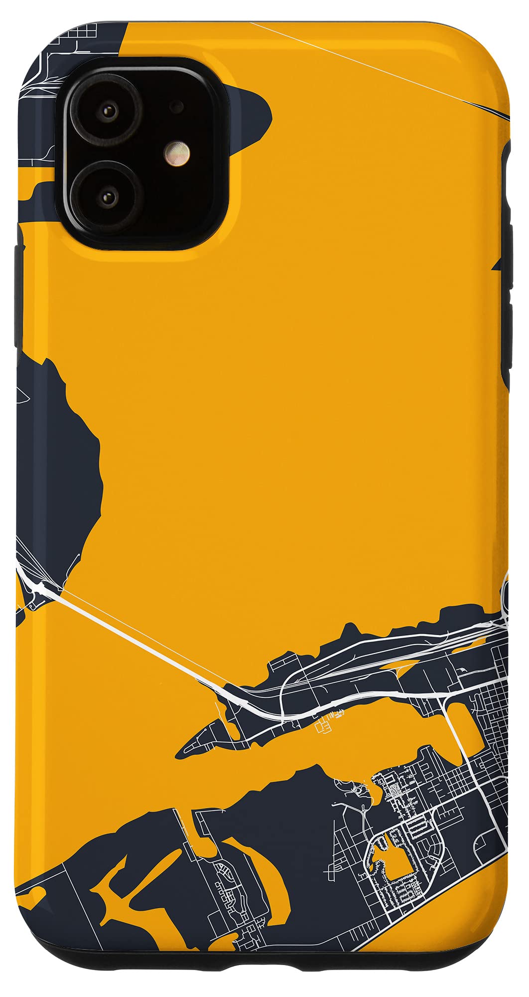 iPhone 11 Case - Galveston Street Map & Ireland Skyline Design - Protective Phone Cover for Travel Lovers & Adventure Seekers - Perfect for Daily Use, Travel & Gifts