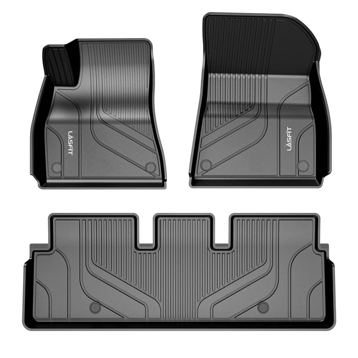 LASFIT Premium Extra Thick All-Weather TPE Floor Mats for Tesla Model 3 (2017-2020) - Custom Fit Front & Rear Row Car Floor Liners - Black - Perfect for Daily Commute, Road Trips & Winter Protection