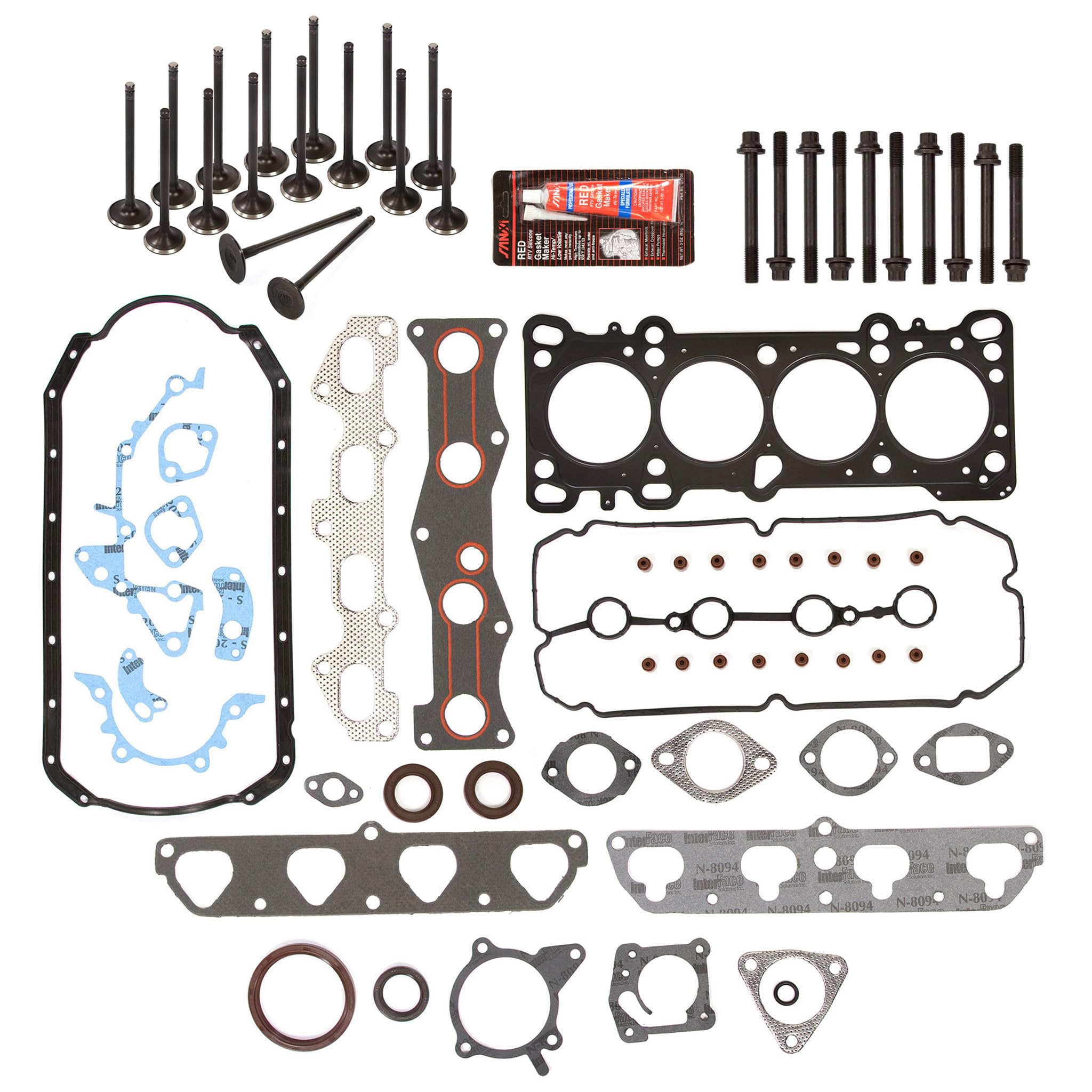 MA-4216954298 Full Gasket Set - Intake & Exhaust Valves Compatible with 2003-2005 Kia Rio 1.6L DOHC A6D Engine - Perfect for Engine Repair & Maintenance