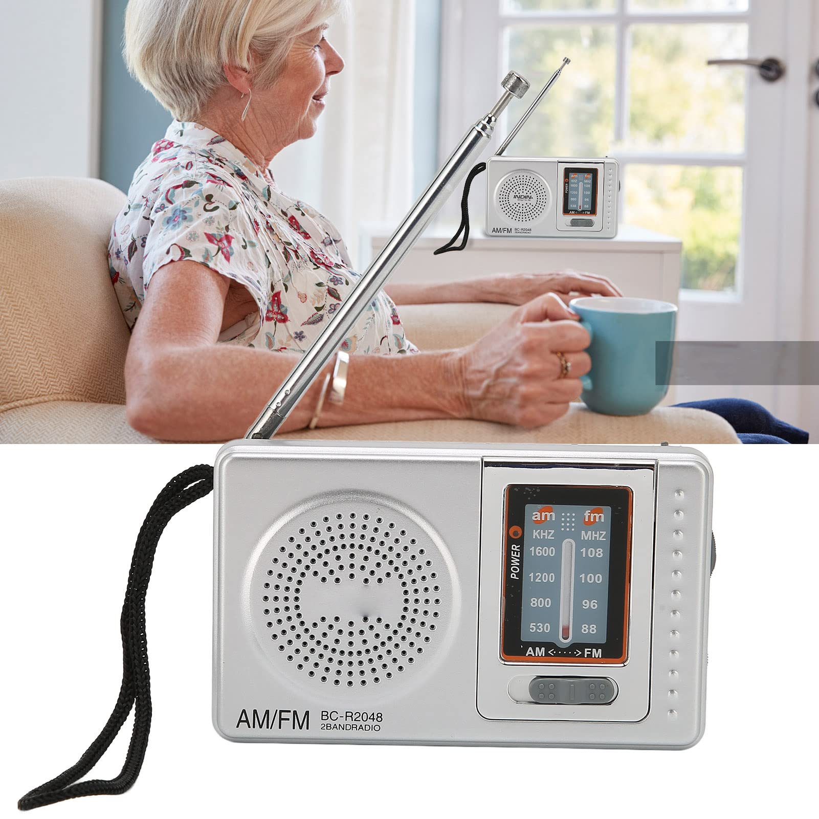 Portable AM FM Digital Radio with Built-in Speaker - Compact Transistor Radio for Home, Travel, Camping & Outdoor Activities