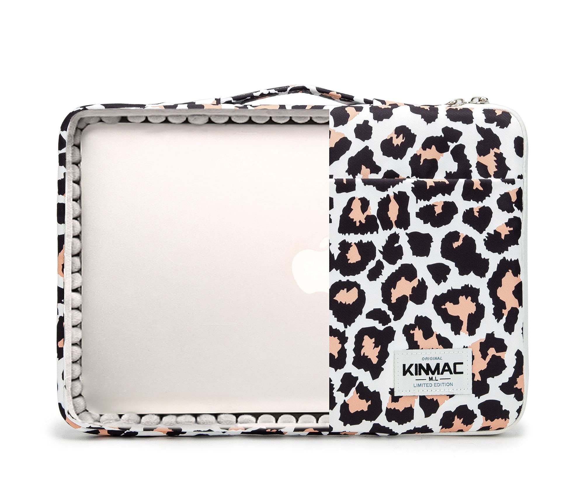 Kinmac 360° Protective Waterproof Laptop Sleeve Case with Handle for MacBook Pro 16 & 15-15.6 Inch Laptops - Leopard Pink Design | Perfect for Travel, Office & School Use