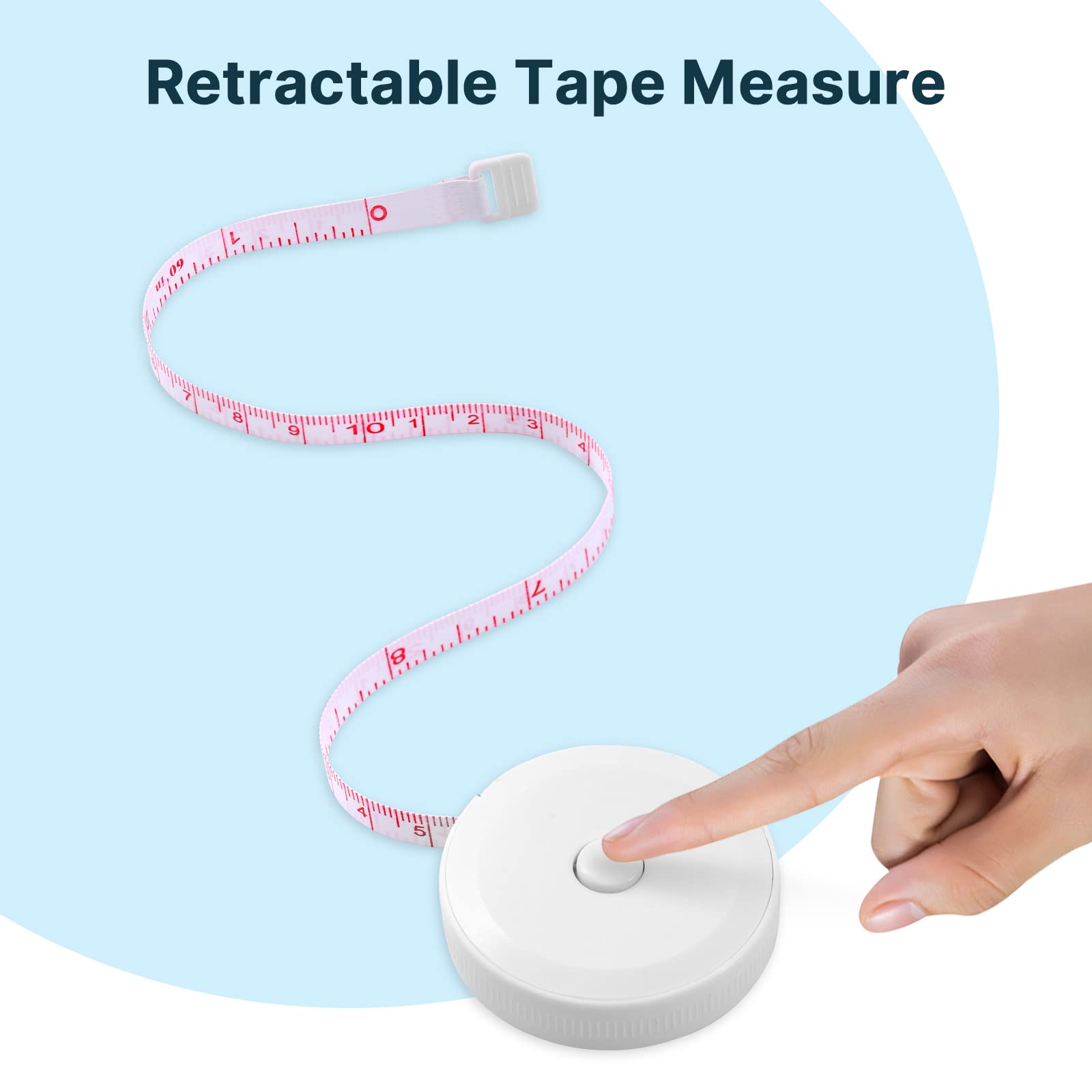 5 Pack 79 Inch/200CM Retractable Body Measuring Tape - Soft Fabric Sewing Tape Measure for Weight Loss, Waist & Body Measurements - Perfect for Tailoring, Fitness Tracking & DIY Projects