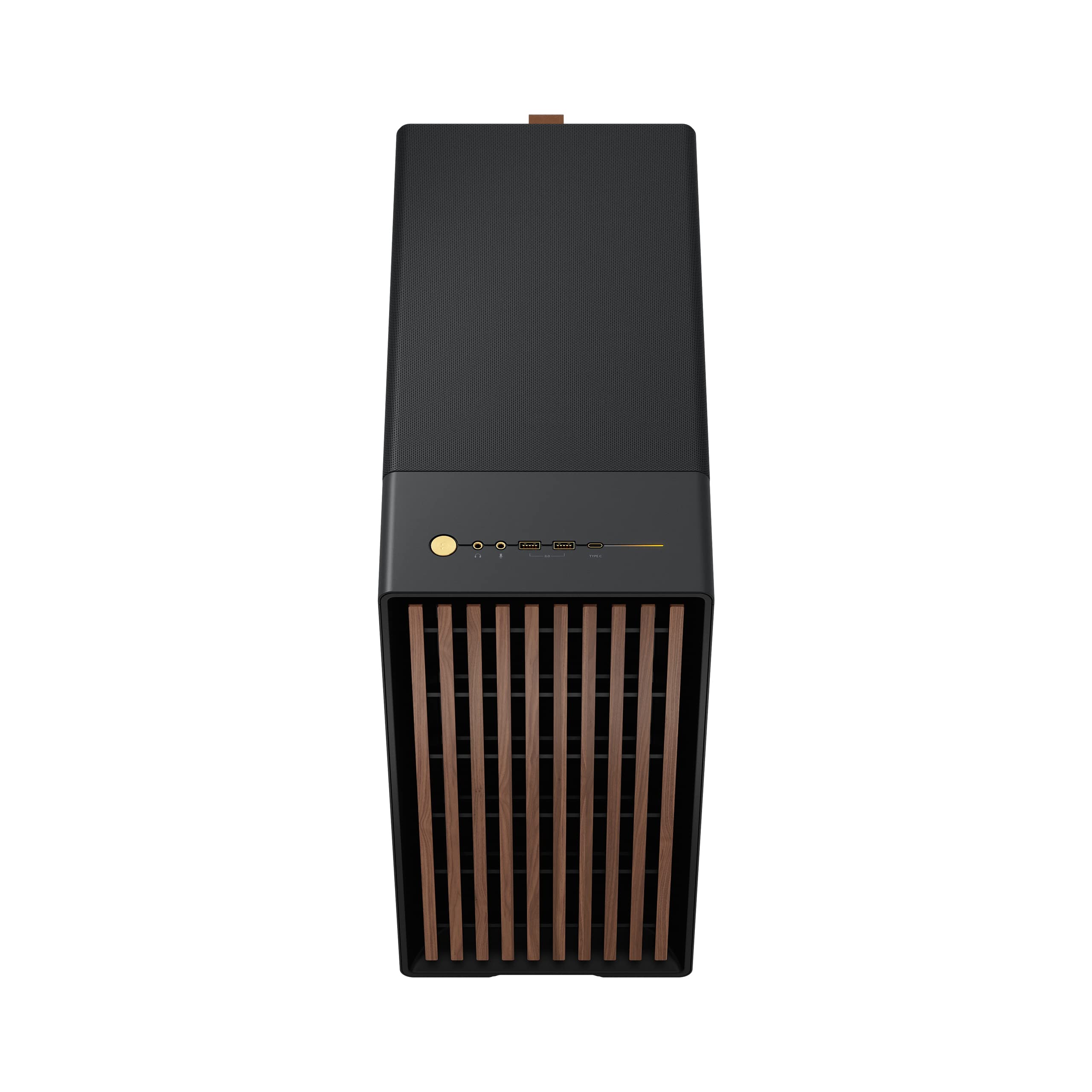 Fractal Design North ATX Mid Tower PC Case - Genuine Walnut Wood Front Panel, Mesh Side Panels, 2x140mm PWM Fans, USB-C - Premium Airflow Gaming Case (Charcoal Black) - Perfect for High-Performance Gaming PCs and Workstation Builds