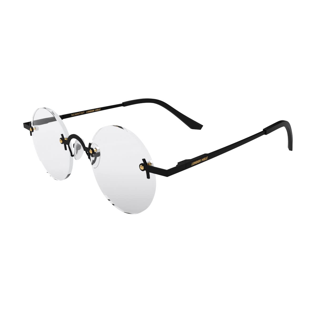 LONDON MOLE Glasses - Stylish Round Rimless Reading Glasses for Men & Women | Scientist & Book Lover Eyewear | Perfect for Reading, Work & Fashion Accessories