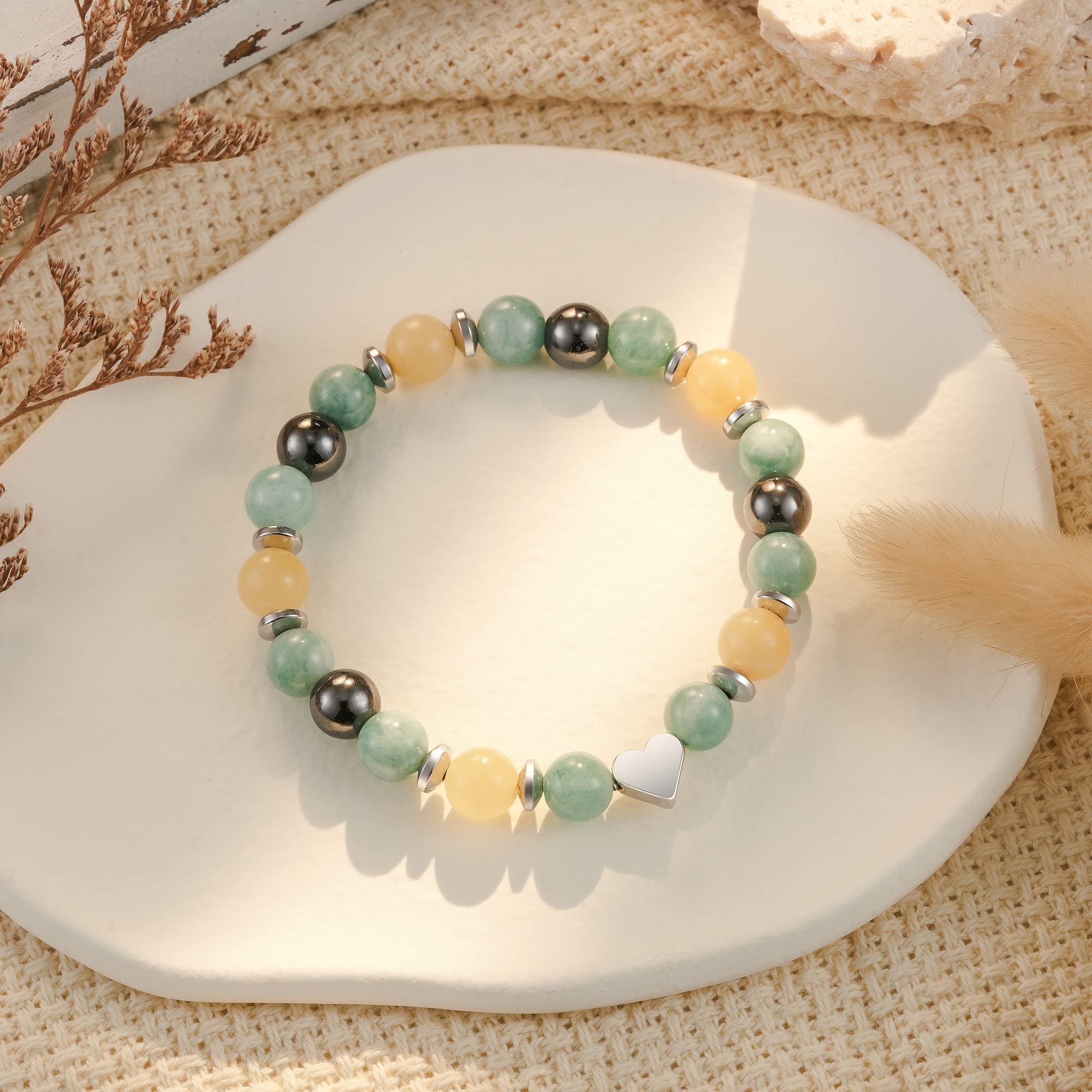 HGDEER Natural Stone Bracelet for Women - 