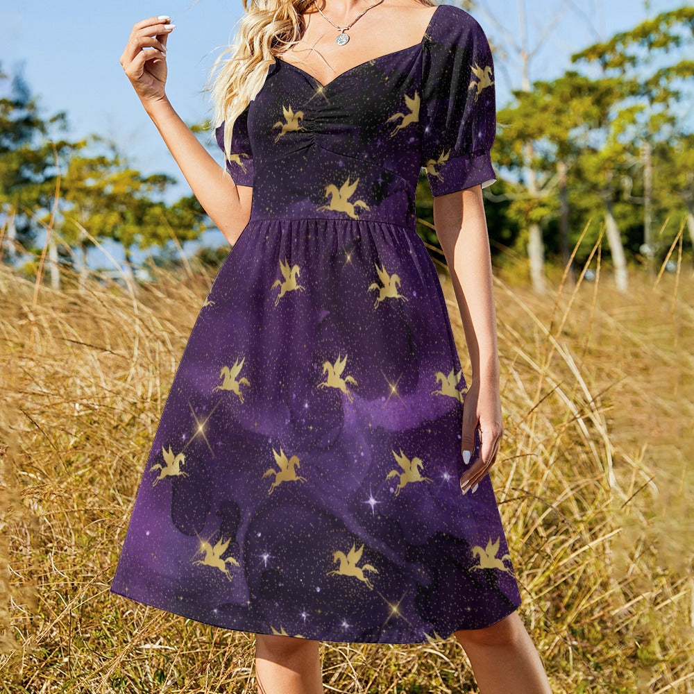 Golden Unicorn Sweetheart Dress for Girls - Sparkly Princess Party Gown for Birthday, Pageant & Special Occasions