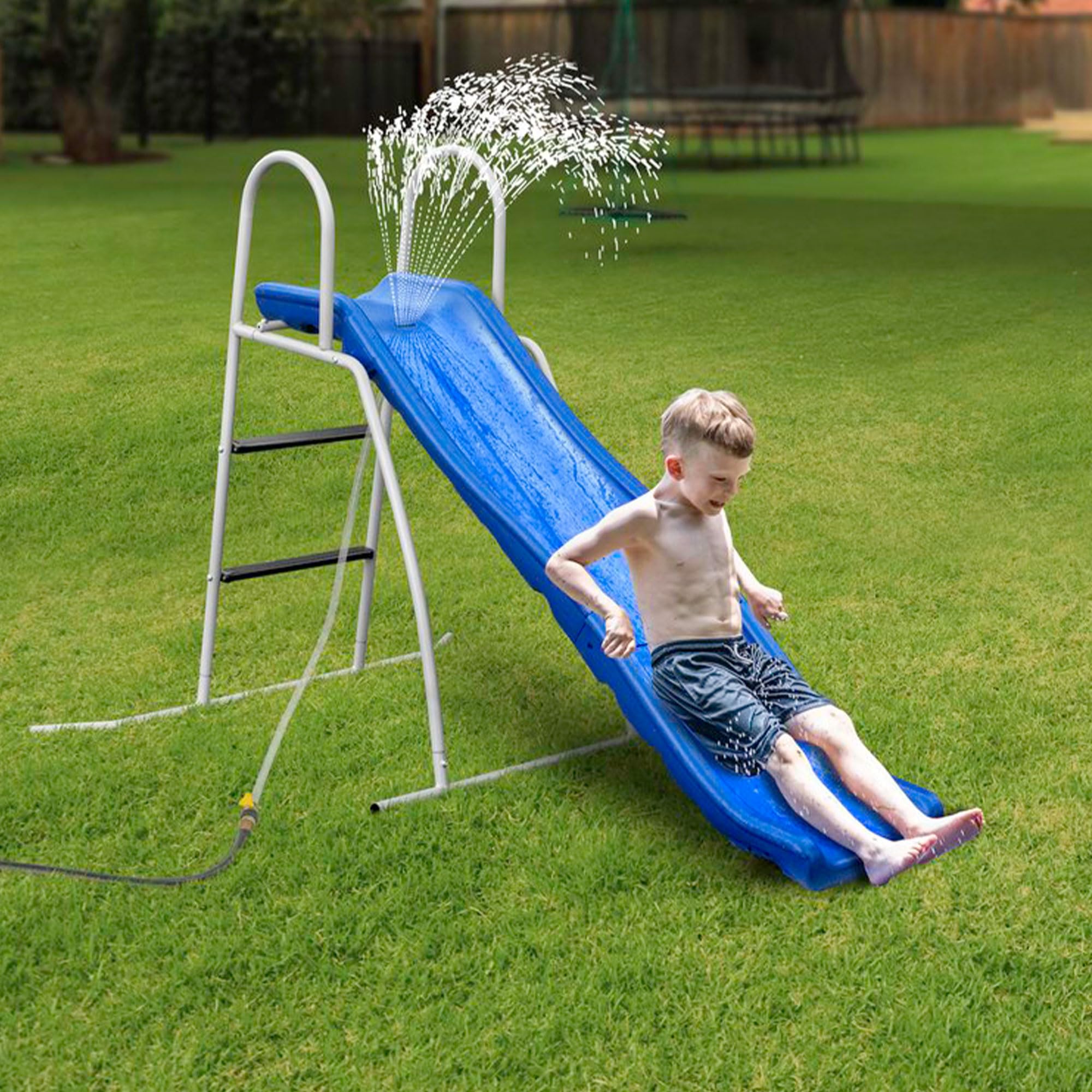 XDP Recreation 6 Foot Water Wave Slide with Adjustable Sprinkler - Outdoor Summer Water Play for Kids, Backyard Pool Party, Garden Slip N Slide Fun