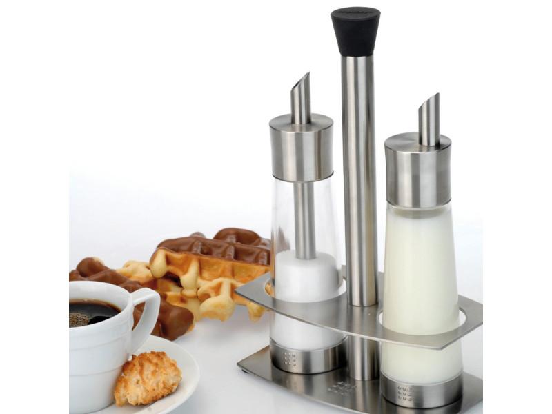 BergHOFF Orion 9-Piece 18/10 Stainless Steel Creamer & Sugar Bowl Set - Elegant Coffee & Tea Serving Set for Home, Restaurants, and Cafes