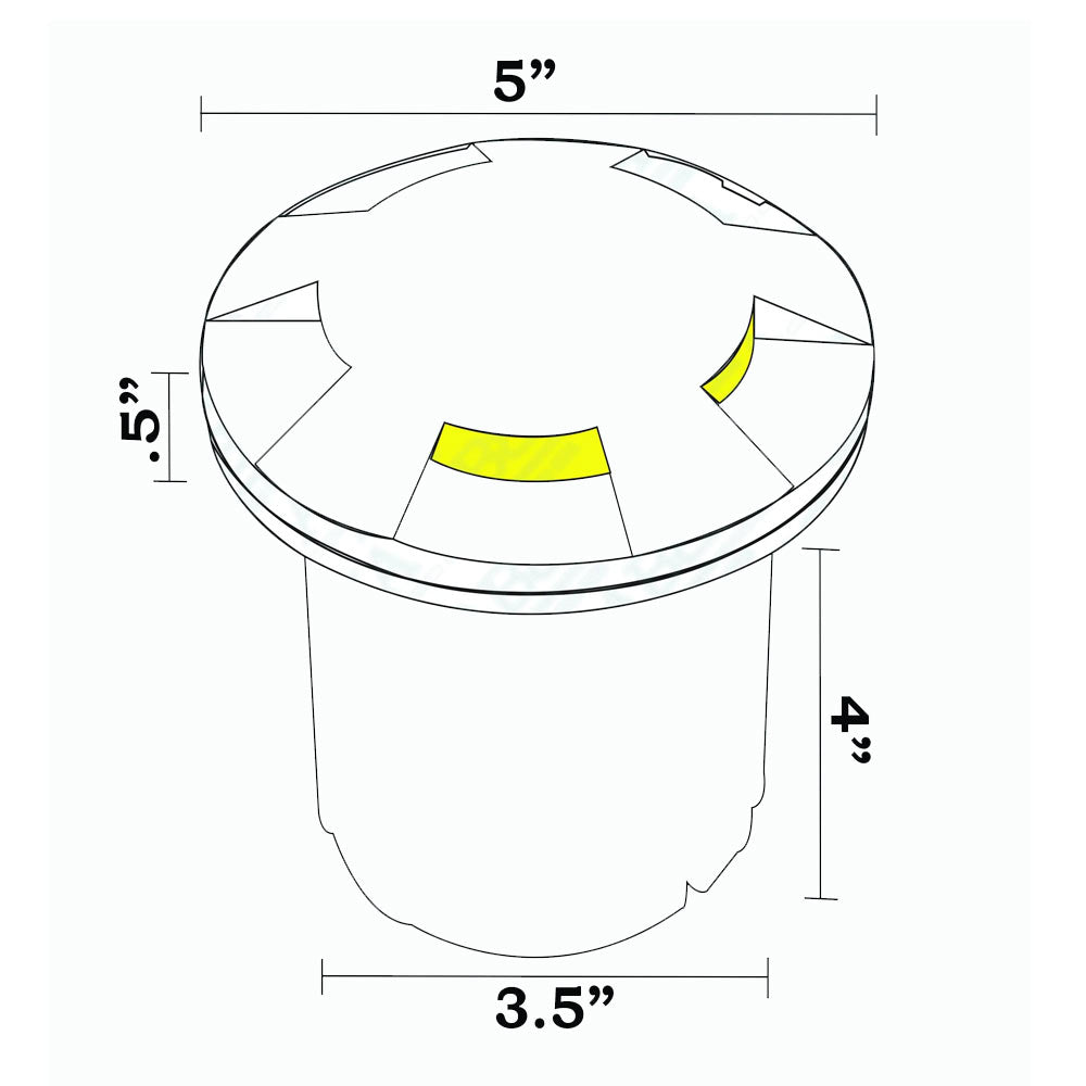 12V LED Landscape In-Ground Well Light - Multi-Directional Brass Face for Garden, Pathway & Outdoor Lighting - Perfect for Driveways, Patios & Yard Decoration