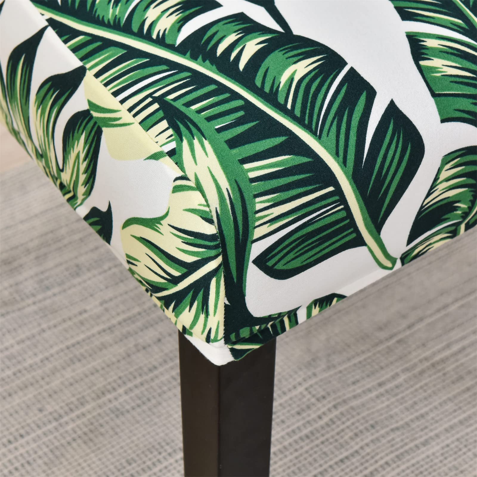 Stretch Parsons Chair Slipcovers Set of 4 - Washable Spandex Dining Room Chair Covers with Printed Design - Perfect for Hotel, Office, Wedding, Banquet & Home Decor (Palm Green) - Protect & Refresh Your Chairs for Any Occasion