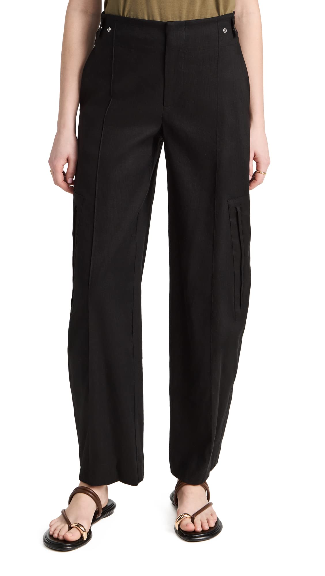 Vince Women's High Waist Tailored Utility Trousers - Slim Fit Work Pants for Office & Business Casual | Comfortable Stretch Fabric for Professional Women
