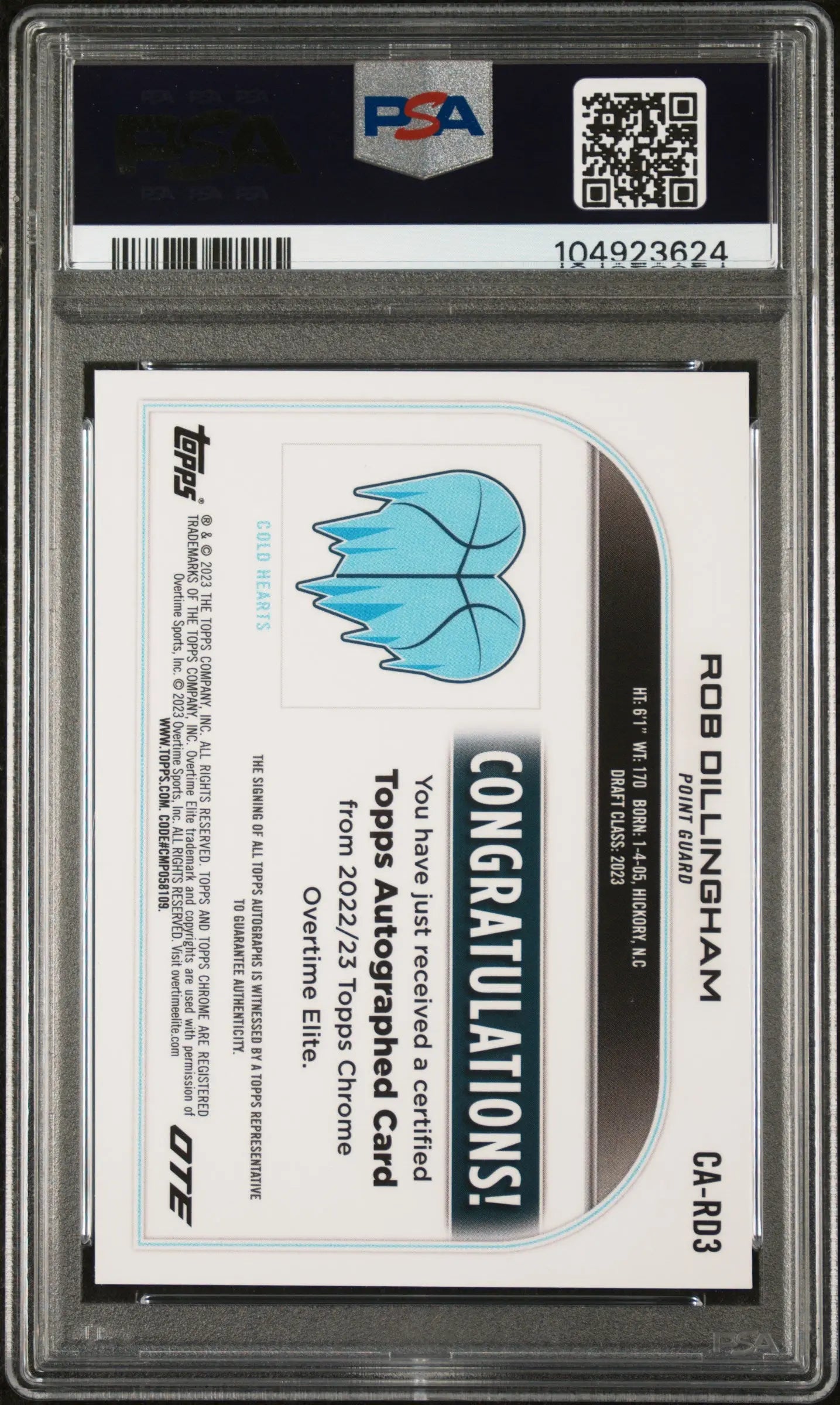 2022 Topps Chrome OTE Rob Dillingham Rookie Card Gold Wave Refractor Autograph PSA 10 Gem Mint /50 - Perfect for Basketball Card Collectors and Sports Memorabilia Enthusiasts