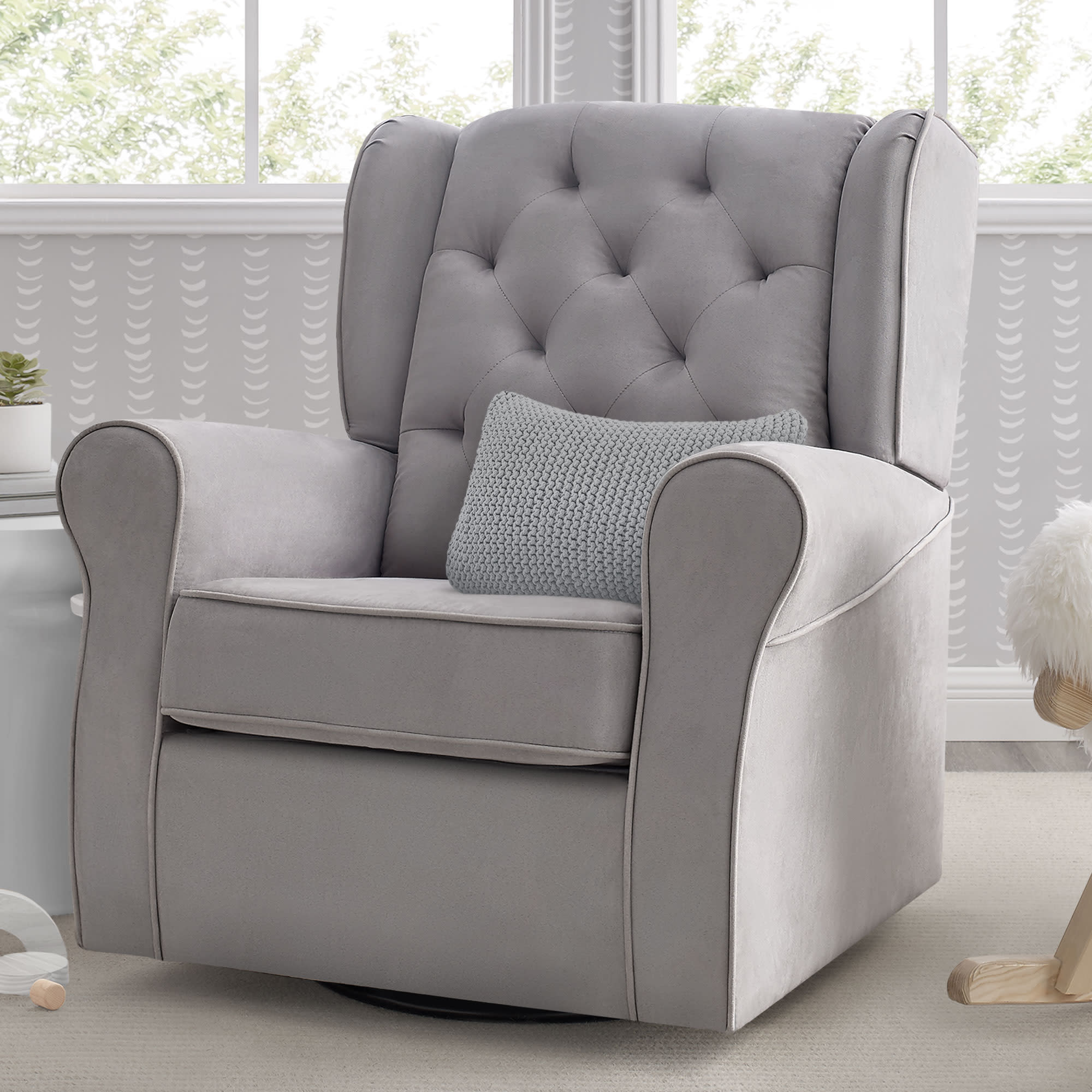 Emerson Nursery Glider Swivel Rocker Chair - Comfortable Baby Rocking Chair for Nursing, Feeding & Bonding - Perfect for Nursery, Bedroom & Breastfeeding Room