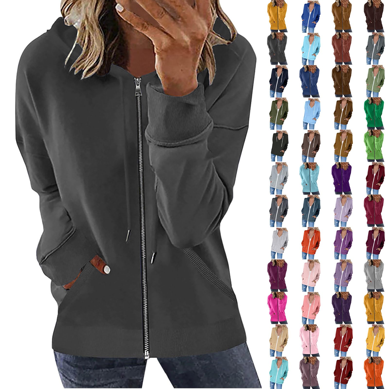 Women's Lightweight Color Block Hooded Sweatshirt with Pocket - Long Sleeve Pullover Jacket for Casual Wear, Workout & Outdoor Activities