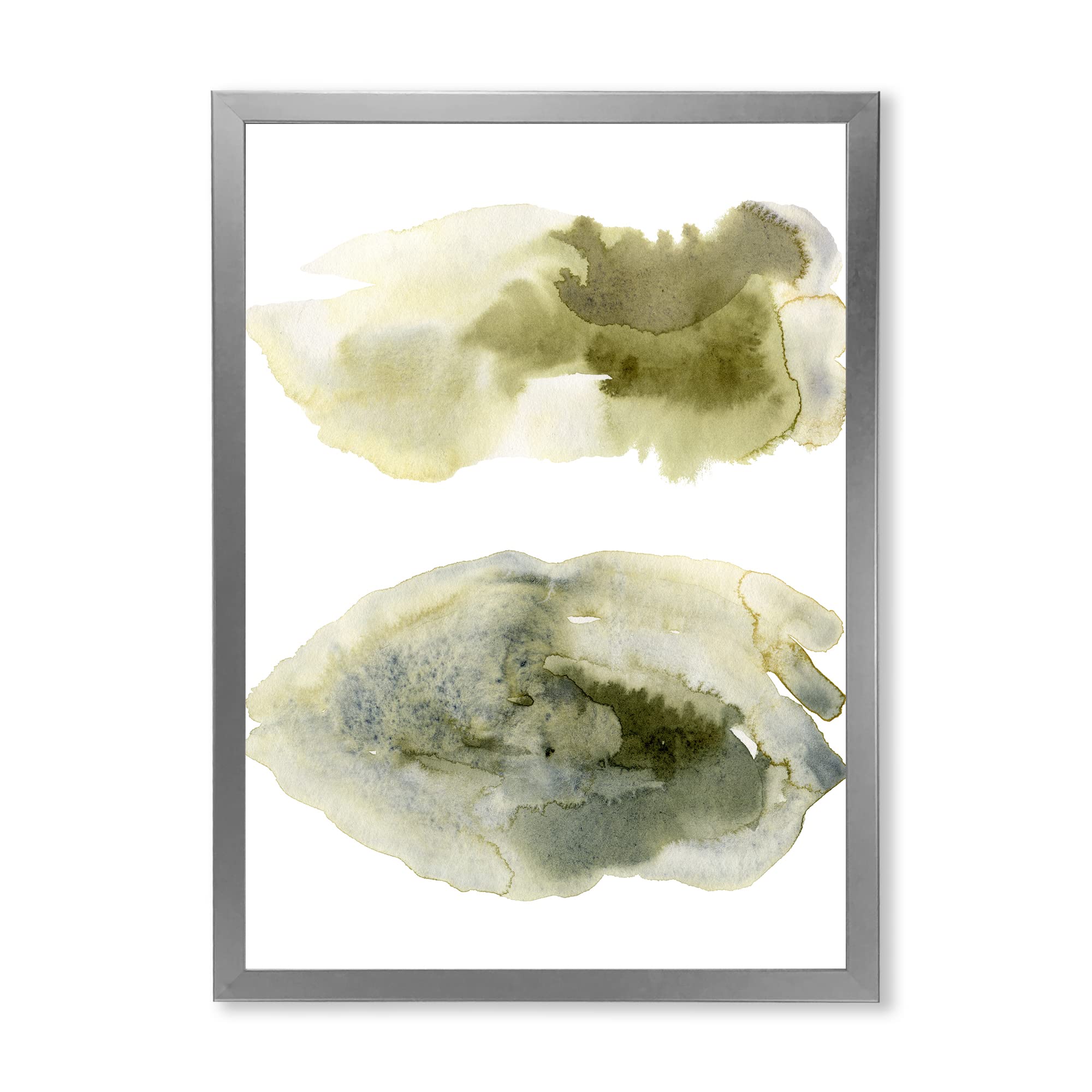 Dark Green Abstract Clouds Framed Wall Art - Modern Home Decor for Living Room, Bedroom & Office