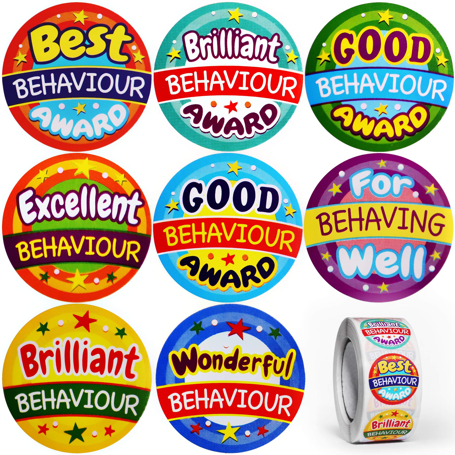 500Pcs Teacher Reward Stickers for Kids & Students - Colorful Classroom Incentive Stickers Set (09-L) - Perfect for Behavior Charts, Homework Rewards & Teacher Supplies