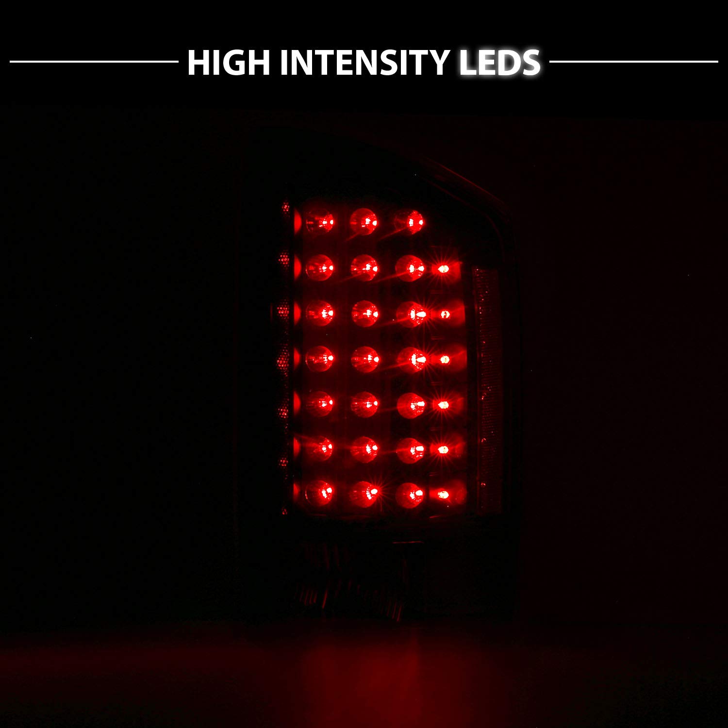 AmeriLite LED Tail Lights for 2007-2008 Dodge Ram 1500 & 2007-2009 Ram 2500/3500 Pickup Truck - Black Replacement Light Set (Pair) - Left & Right Side - Enhance Night Visibility & Safety