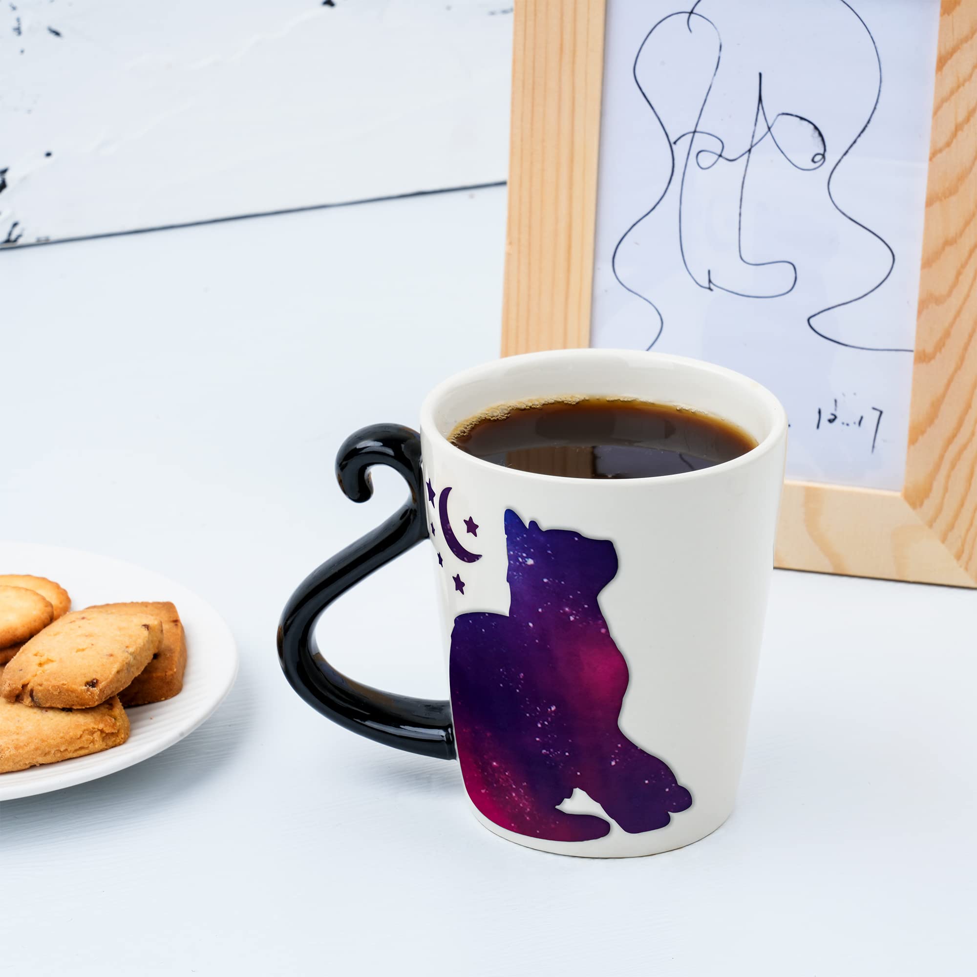 Thermo Color Changing Cat Coffee Mug - Funny Cat Lover Gift for Women, Mom, Wife, Sister, BFF - 12oz Ceramic Cup - Perfect for Birthday, Christmas, Office Gifts & Coffee Tea Lovers