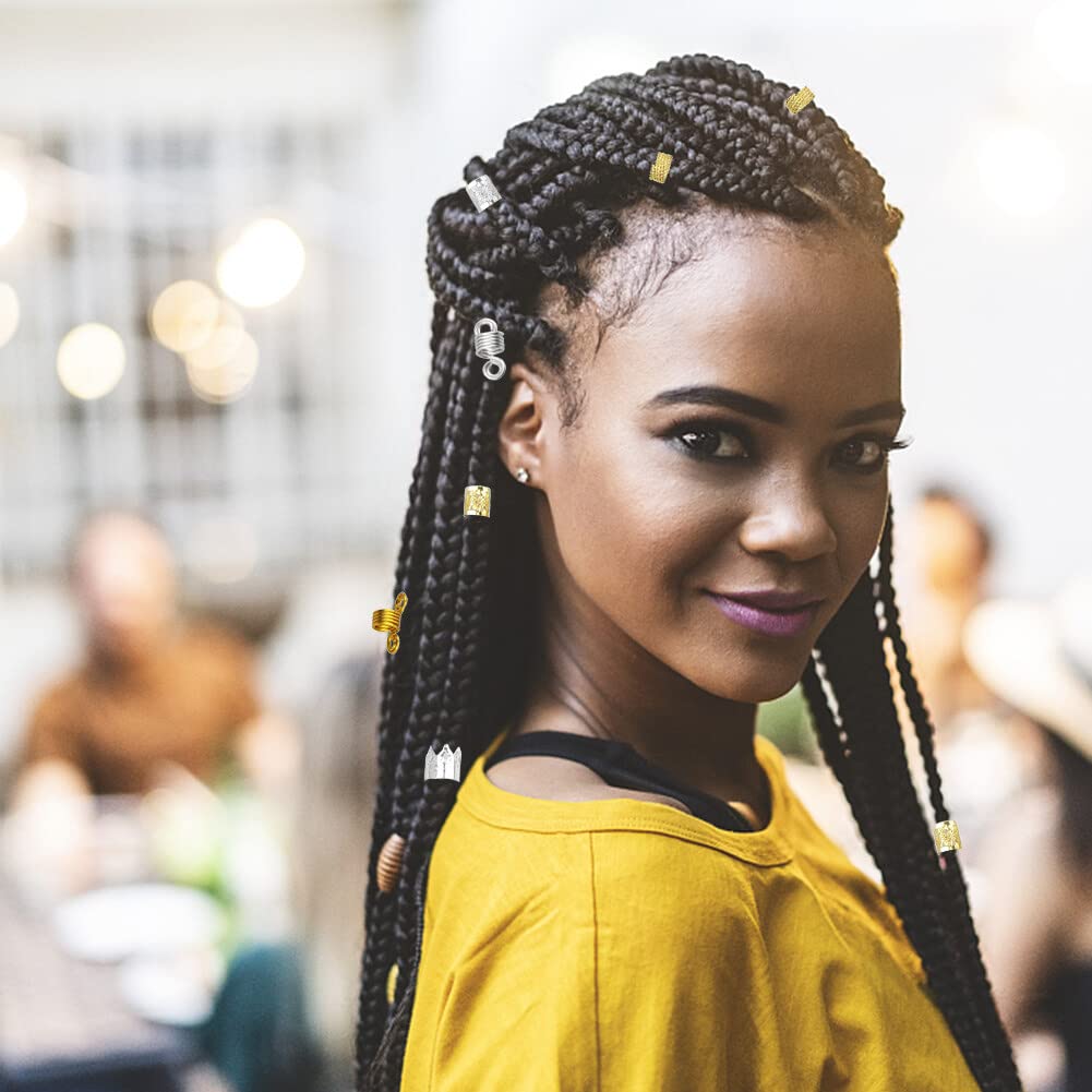 Metal Hair Beads & Coil Clips - Dreadlock Braid Rings & Jewelry Accessories for Women - Perfect for Boho, Festival, and Everyday Hairstyles