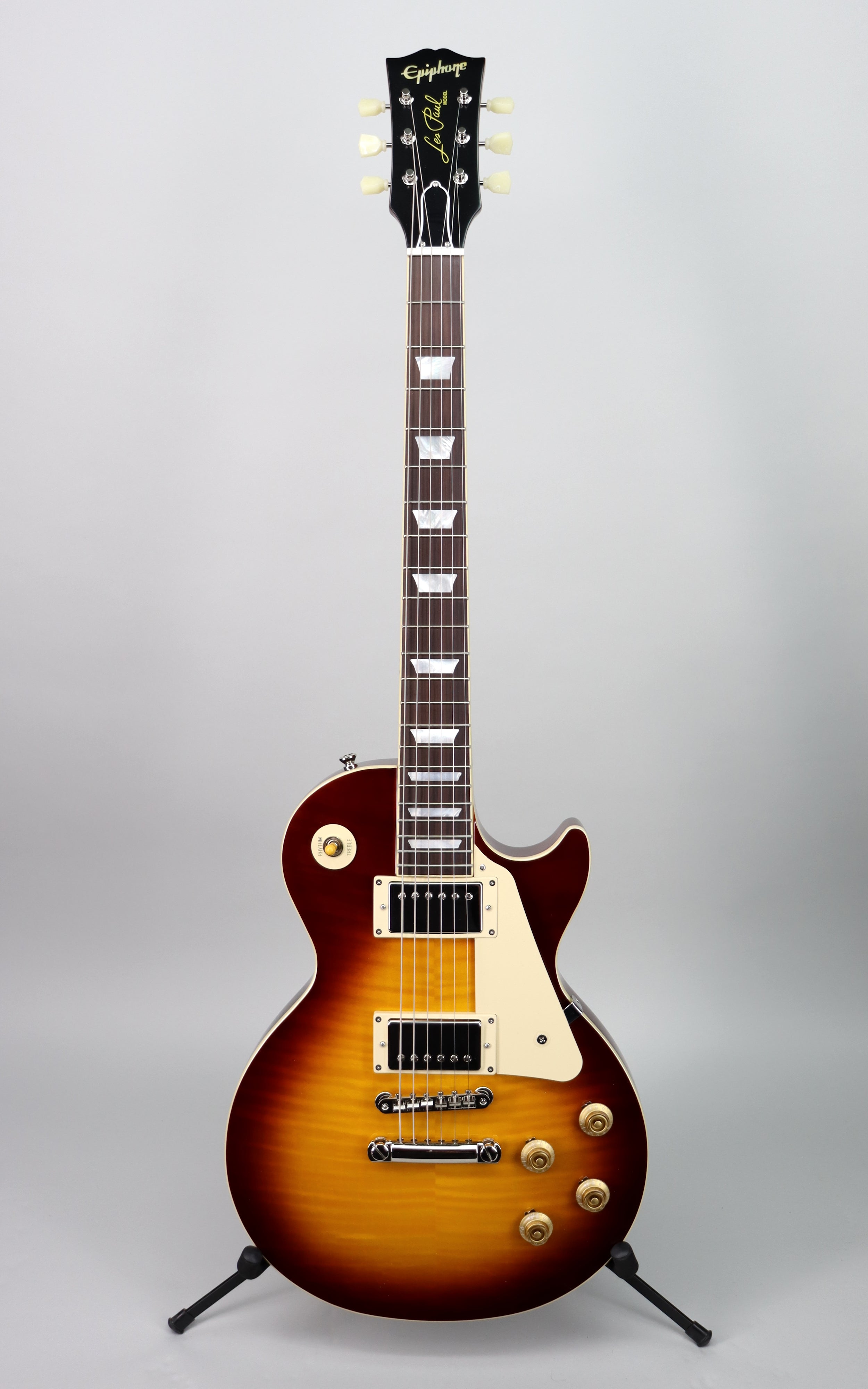 Epiphone Inspired by Gibson Custom '59 Les Paul Standard Electric Guitar - Deep Cherry Sunburst Finish | Authentic Vintage Tone for Rock, Blues & Stage Performance