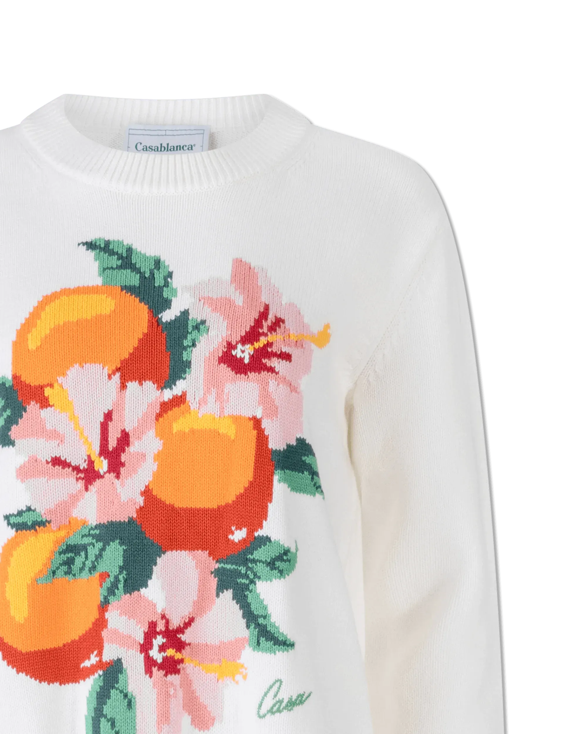 Kapalia Oranges Crewneck Sweater for Women - Soft Cotton Knit Pullover with Unique Orange Print - Casual Fall & Winter Fashion Top for Daily Wear, Office, and Weekend Outings