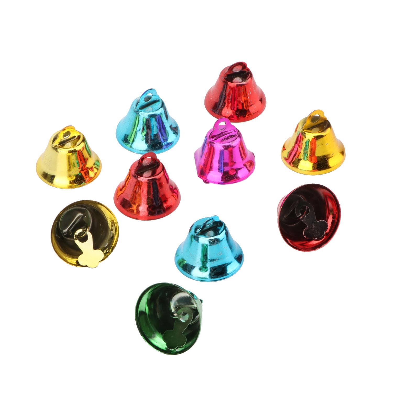 Colorful 10pcs Parrot Bell Chew Toys - 2.5cm Bird Cage Accessories for Budgies, Cockatiels, Lovebirds & Macaws | Safe Chewing & Playtime Enrichment | Vibrant Random Colors (0.9'' Bells)