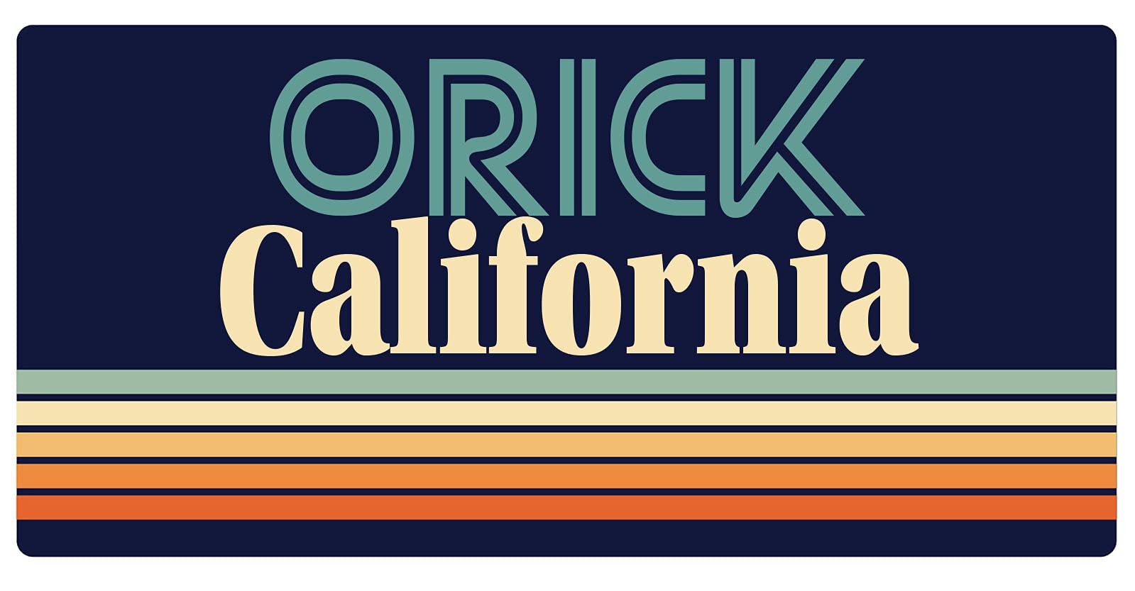 Orick California 5 x 2.5-Inch Retro Fridge Magnet - Vintage Style Decorative Magnet for Refrigerator, Office, Home & Gifts