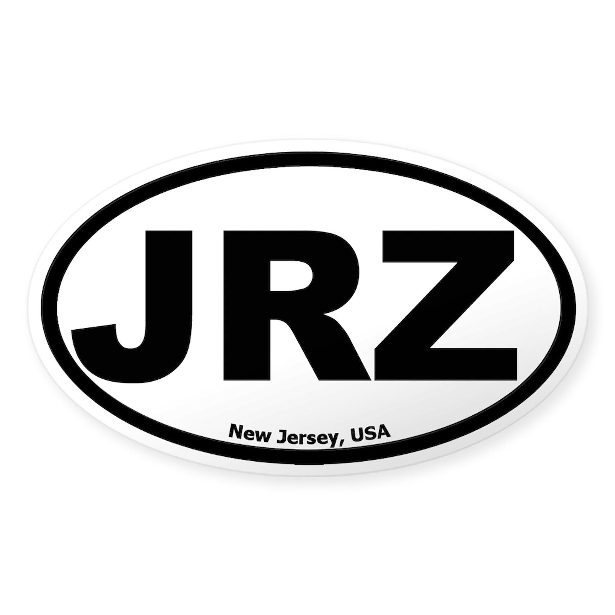 JRZ New Jersey Oval Sticker - Durable Vinyl Car Bumper Decal for Cars, Trucks & Laptops - Show State Pride on Your Vehicle or Personal Items