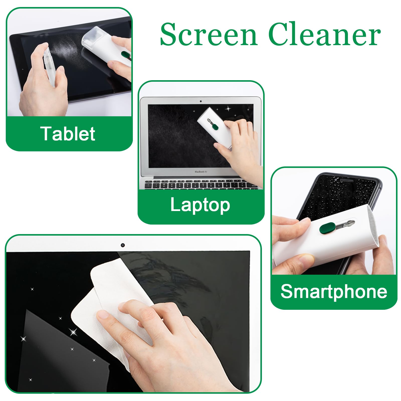 Premium Laptop Screen Cleaning Kit for Airpods Pro, MacBook, iPad & iPhone - Safe Electronic Cleaning Tools for PC, TV & Headset Screens - Perfect for Home, Office & Travel Use