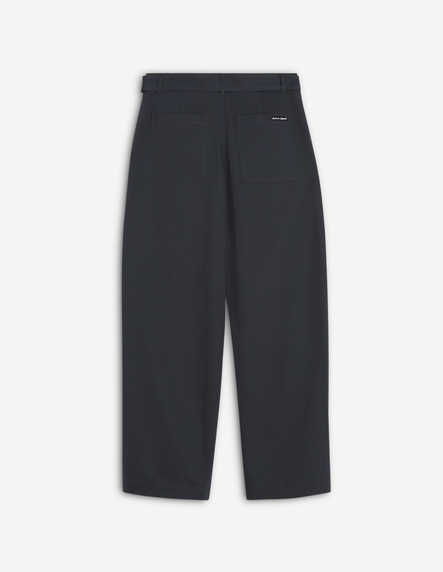 Maison Kitsune Men's Belted Pants in Grey - Stylish and Comfortable for Casual Wear & Office Outfits