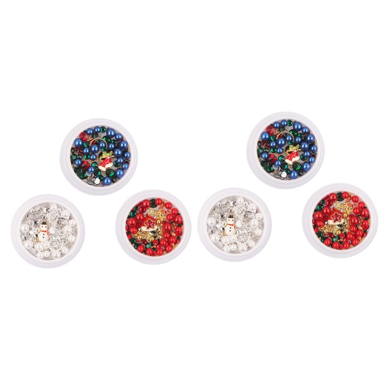 LALAFINA 6 Boxes Christmas Nail Art Decorations Kit - Festive Nail Stickers, Metal Trim Tips & Alloy Decals for Holiday Manicure | Perfect for Christmas Parties, Gift Giving & DIY Nail Art