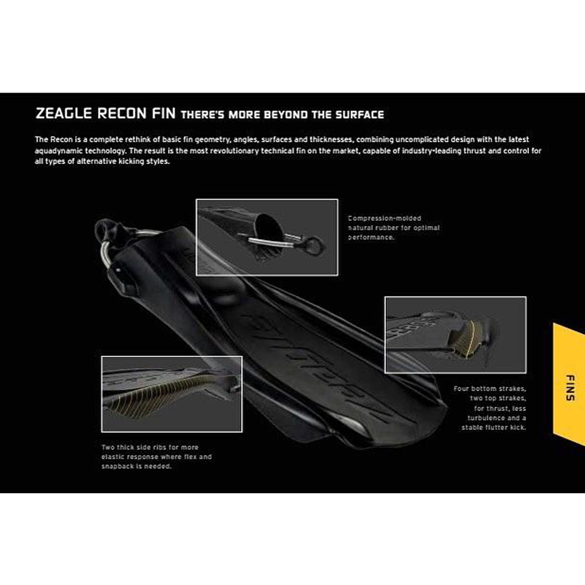 Recon Fins - High-Performance Swim Fins for Snorkeling, Scuba Diving & Spearfishing | Comfortable & Durable Design for Ocean Adventures