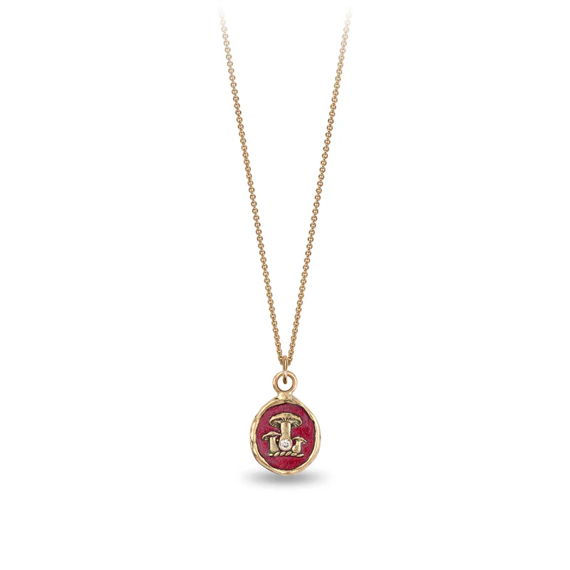 14K Gold Diamond Pendant Necklace Set - Elegant Earthy Tone Talisman for Women - Perfect for Gifts, Anniversaries & Special Occasions