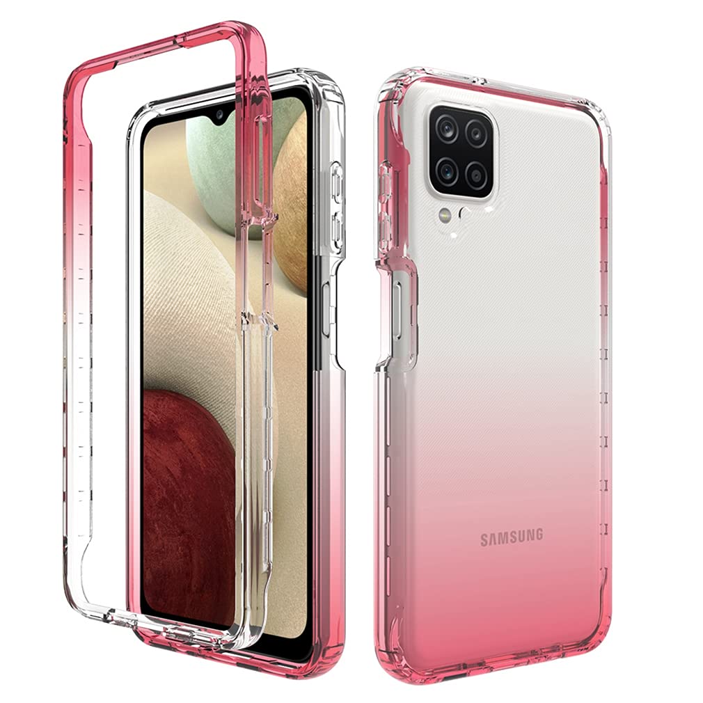 Samsung Galaxy A12 5G Phone Case for Women - Shockproof Clear TPU Full Body Protective Cover with Soft Flexible Design (Red) | Perfect for Everyday Use, Work & Travel Protection