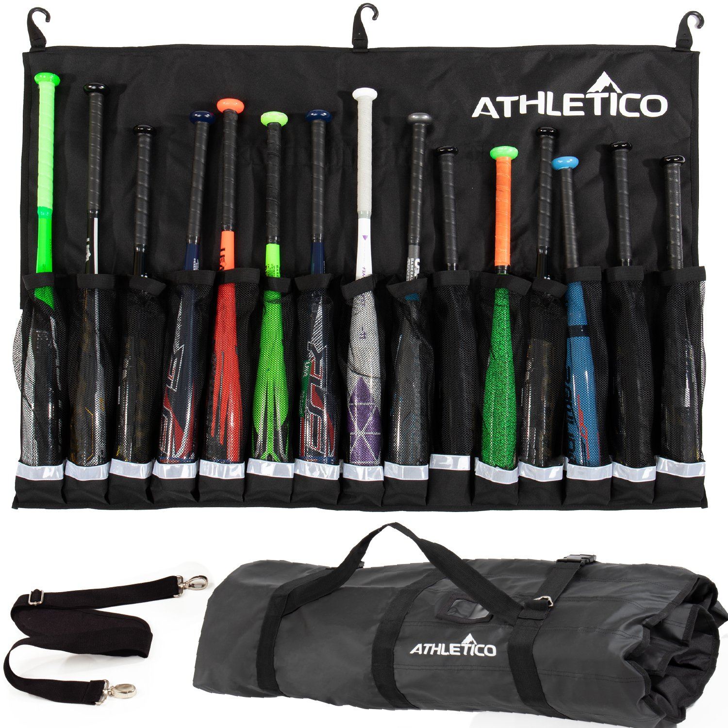 Athletico Baseball Bat Holder - 15 Bat Storage Dugout Organizer for Baseball Equipment - Perfect for Dugouts, Clubhouses & Home Bat Storage