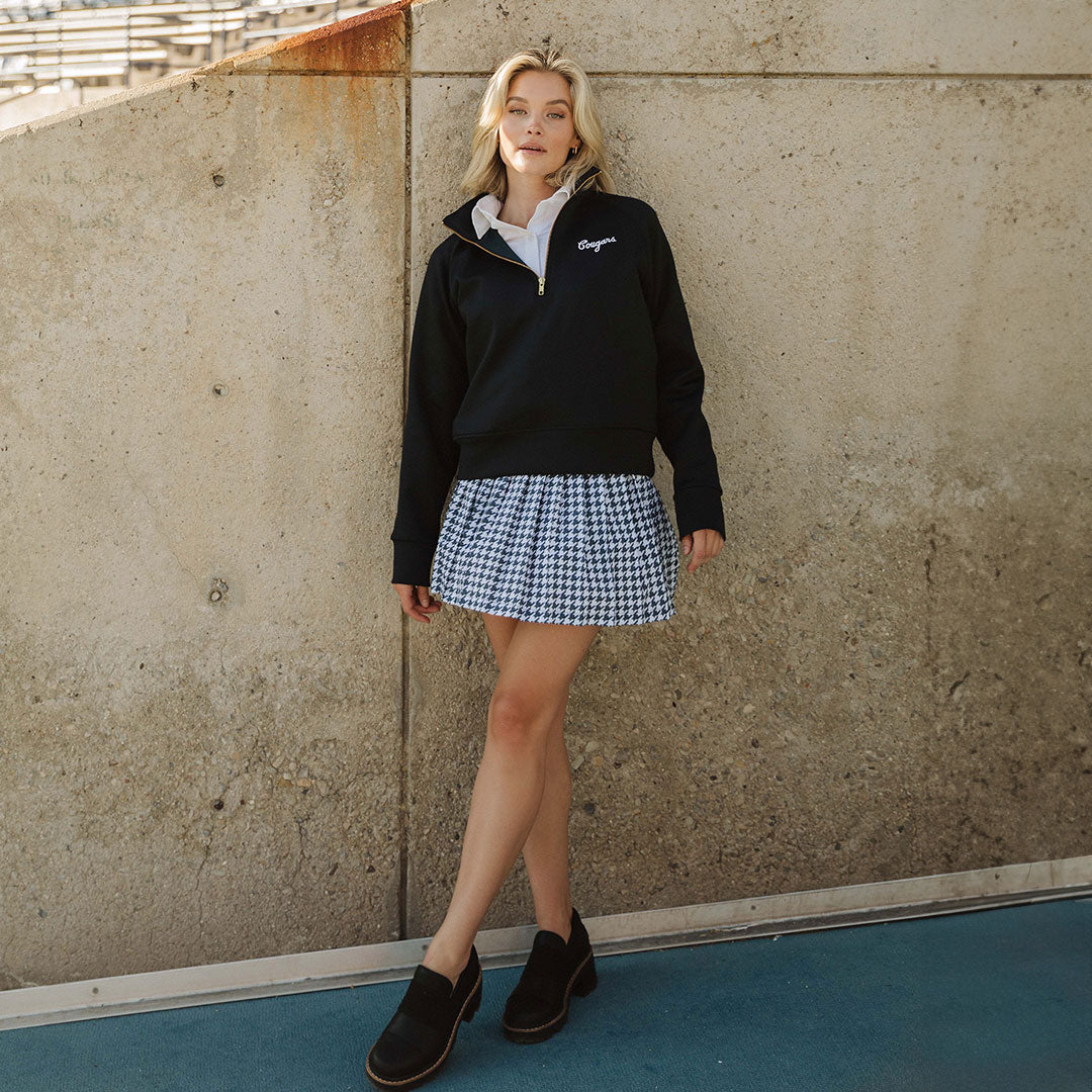 BYU Oxford Zip Up Hoodie - Men's Black Full Zip Sweatshirt for Casual Wear & Outdoor Activities