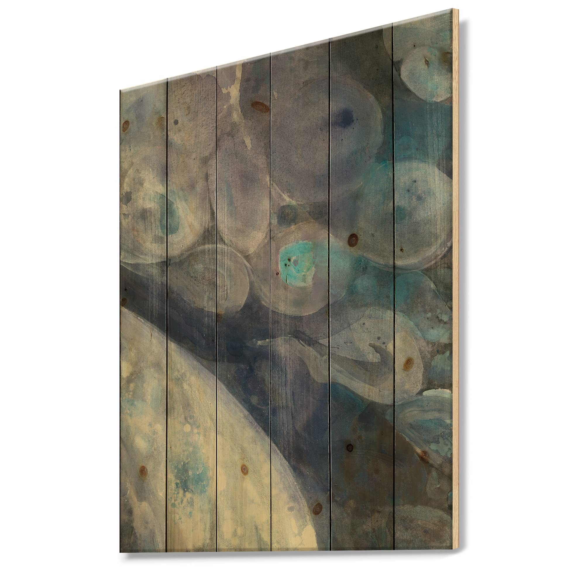 Into The Indigo Stream Nautical Coastal Wood Wall Art - Blue Abstract Wooden Wall Panels Printed on Natural Pine - Perfect for Beach House Decor, Living Room Accent Wall & Coastal Themed Interiors