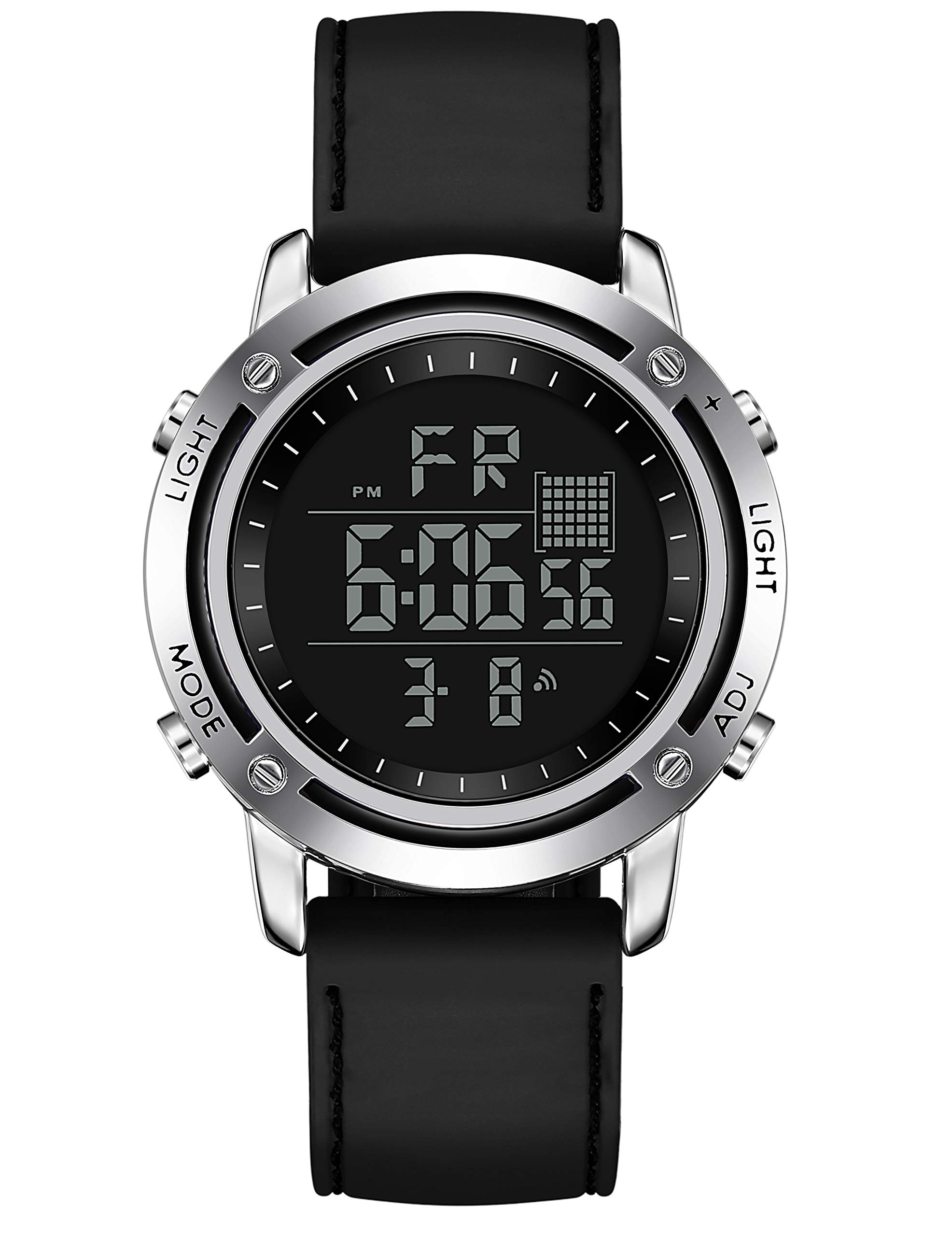 Men's Digital Sports Watch - LED Screen, Large Face, Military Style, Waterproof, Casual Black Watch for Men | Perfect for Running, Hiking, Gym & Outdoor Activities