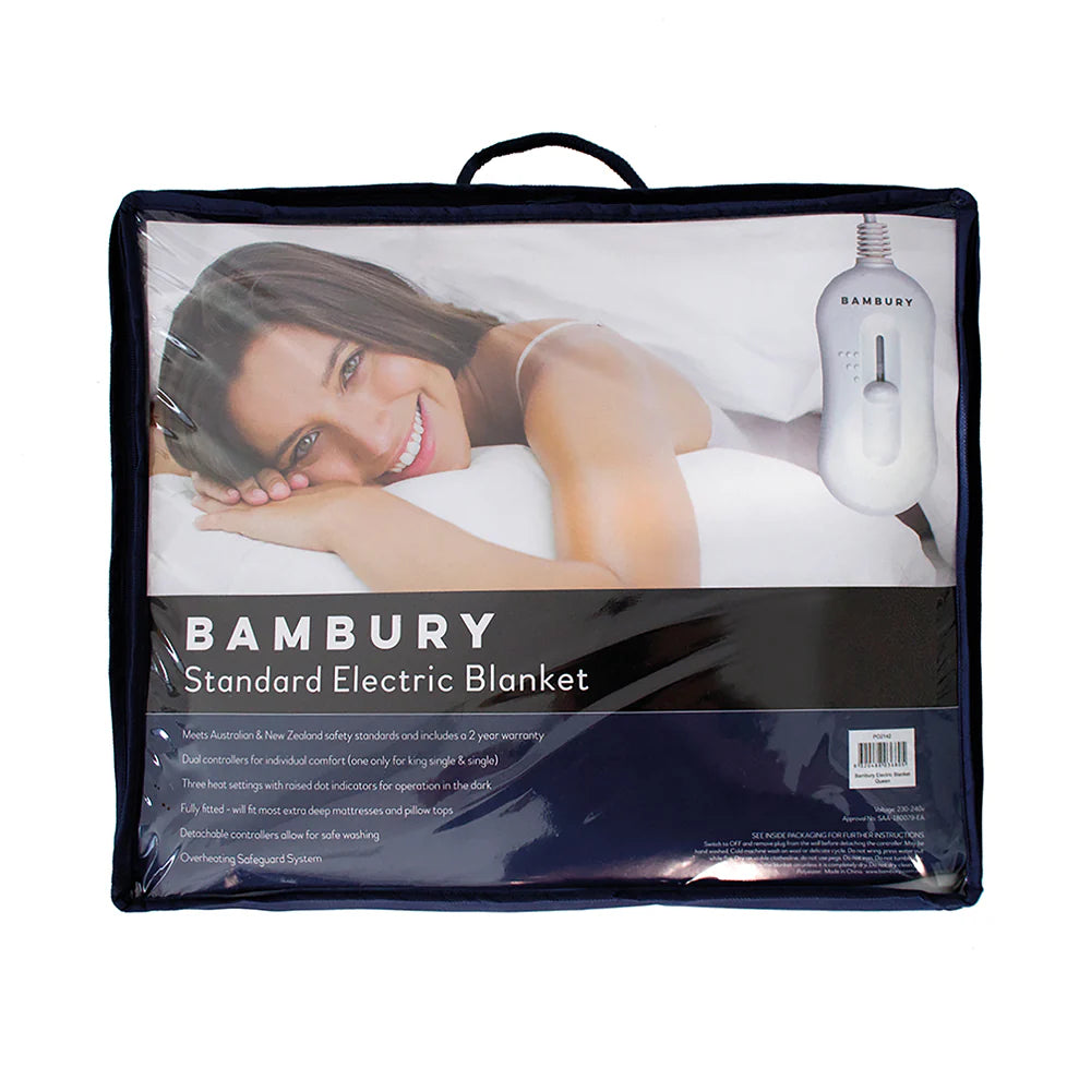 Bambury Electric Blanket - Queen Size Heated Blanket with 10 Heat Settings, Auto Shut Off | Soft Flannel for Winter Warmth | Perfect for Bed, Couch & Camping