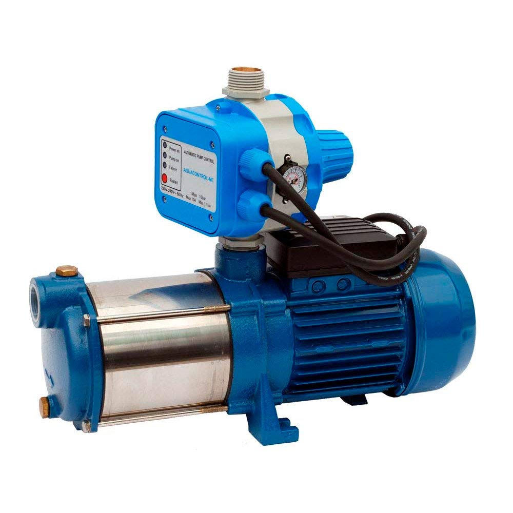 BCN Pumps, Iron, Steel, Blue - Pressure Group GP-BM 1 HP - 104/Aquacontrol-MC for Water Supply, Irrigation, and Industrial Applications