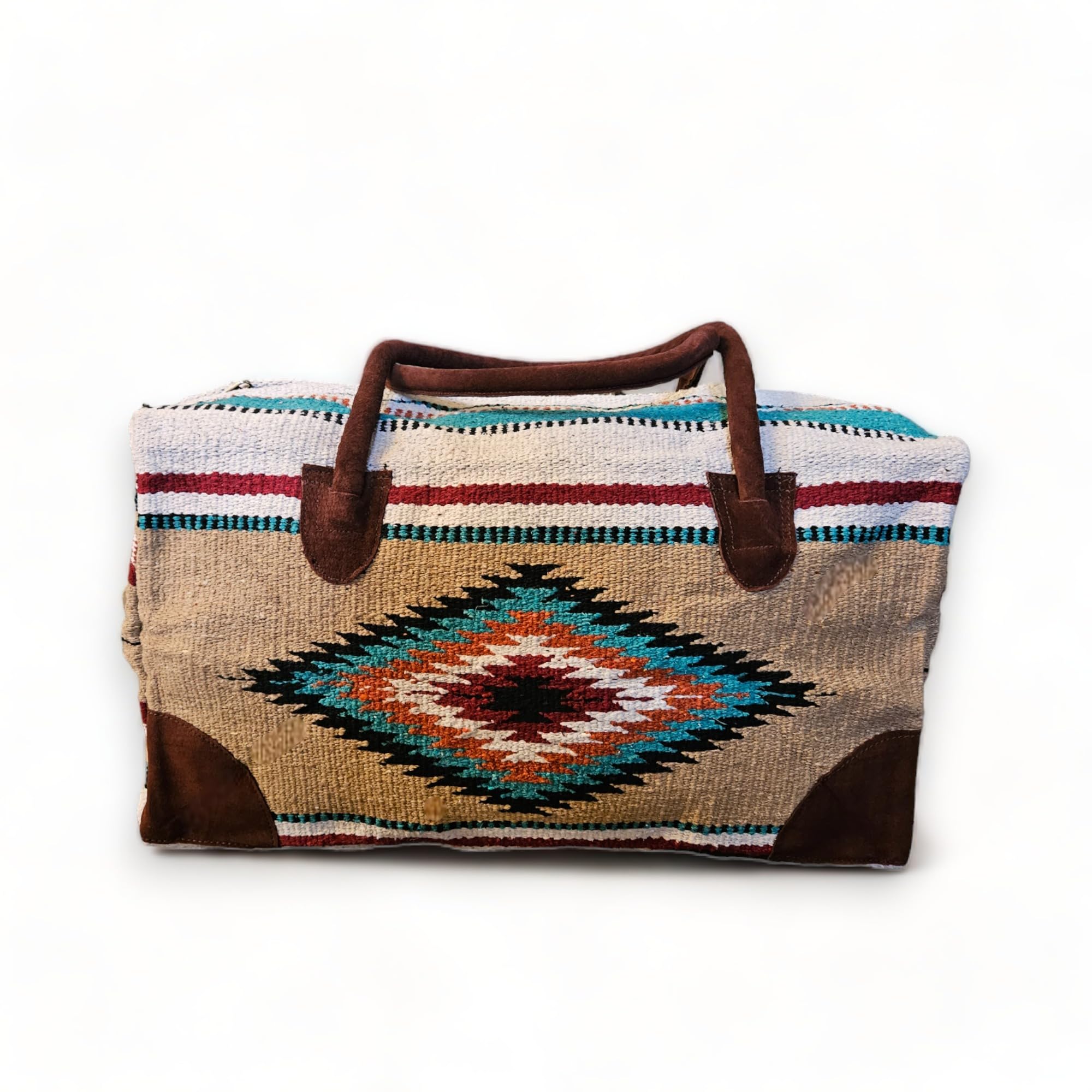 Southwestern Large Weekender Travel Bag - Western Duffle Bag for Women & Men, Boho Style Carry-On with Handles & Shoulder Strap (Diego Pattern) - Perfect for Weekend Getaways, Gym, Beach Trips & Air Travel