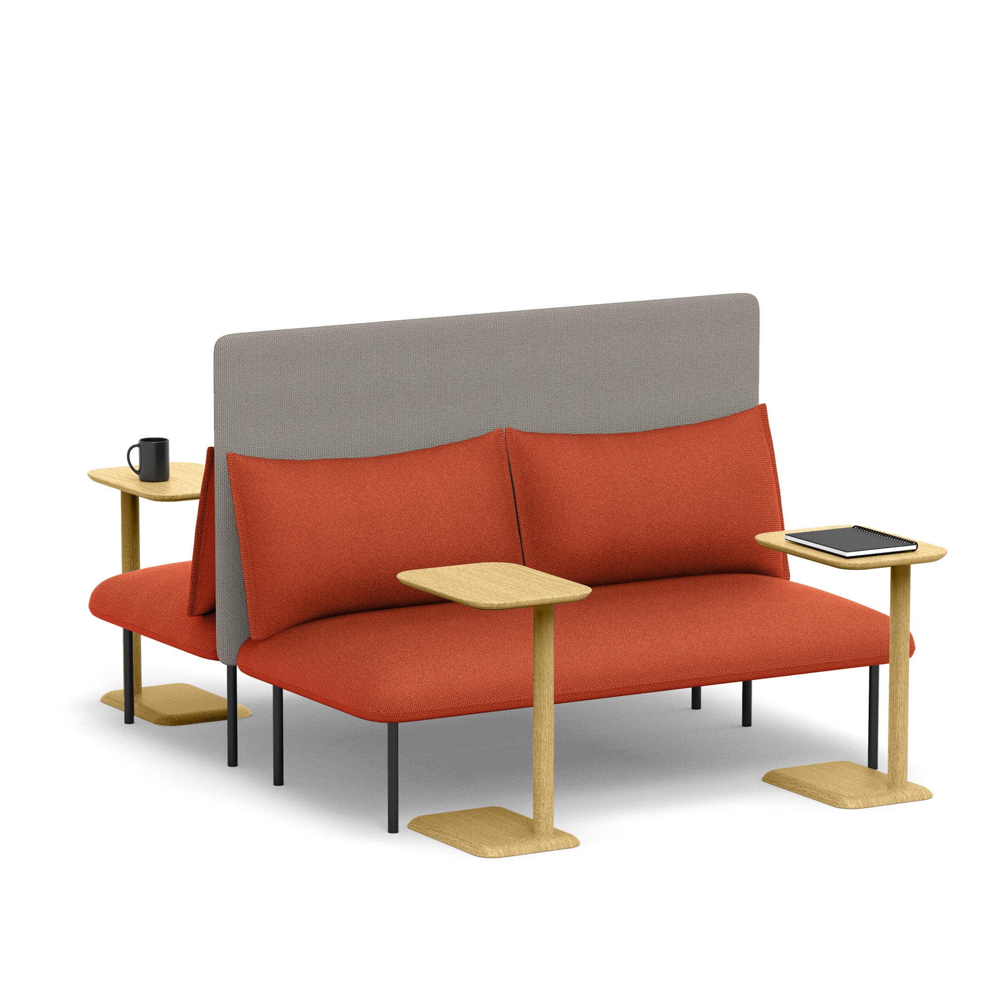 QT Adaptable Back to Back Lounge Sofa - Modern Sectional Couch for Living Room, Office or Outdoor Patio - Perfect for Small Spaces and Social Gatherings