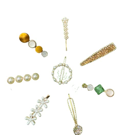Kavita Enterprises 8-Piece Fancy Metal Hair Clips Set - Stylish Hair Pins & Accessories with Latest Designs (Multicolor) for Women, Girls - Perfect for Parties, Weddings & Daily Fashion