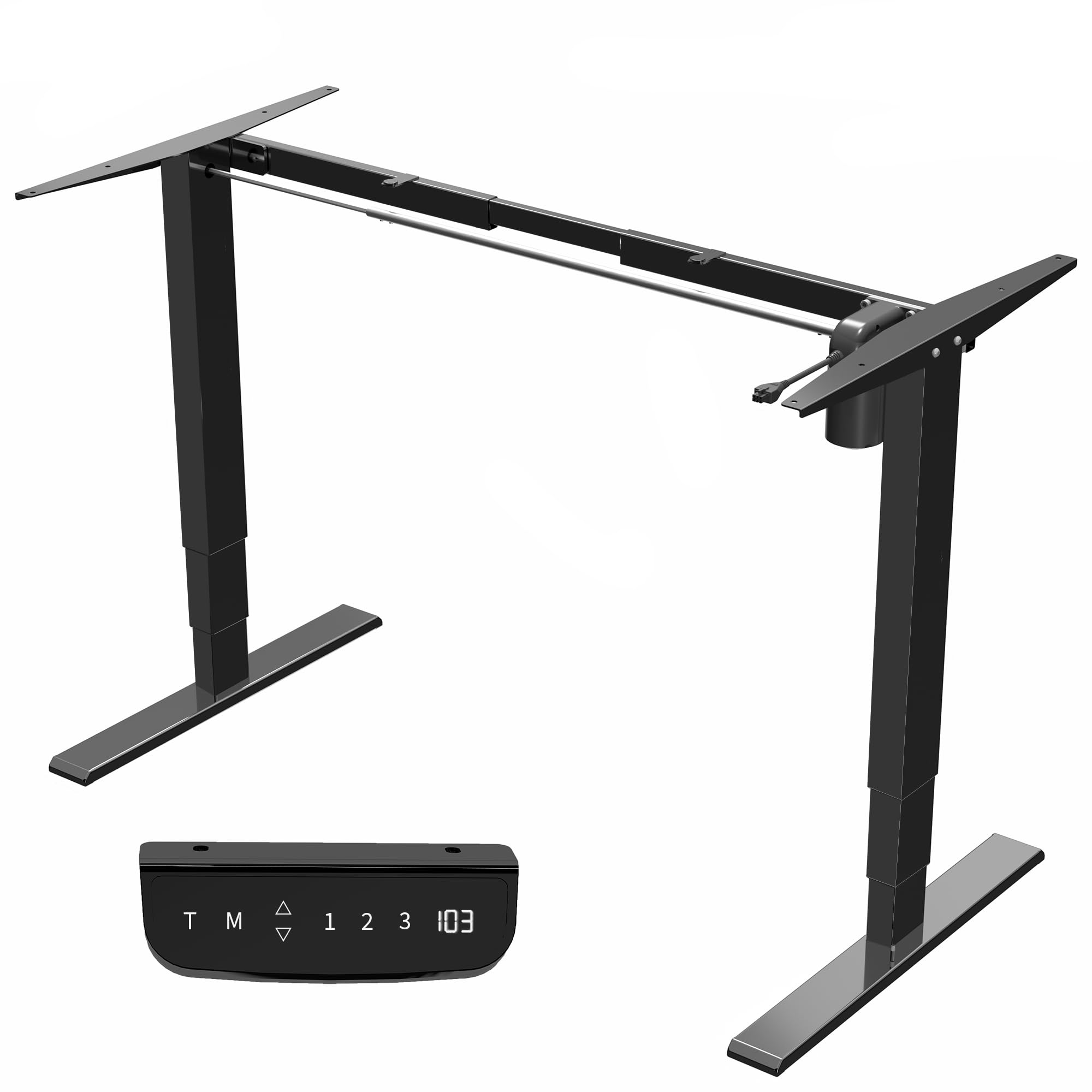 VIVO Black Electric Stand Up Desk Frame Workstation - Single Motor Ergonomic Height Adjustable Base (DESK-V102E) for Home Office & Workspace - Perfect for Remote Work, Gaming & Study Setup