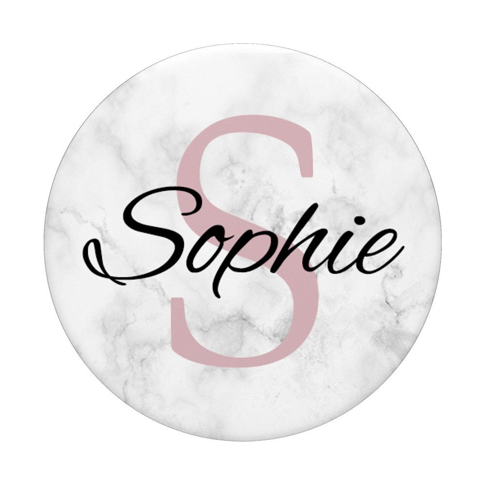 Sophie Rose Pink Monogram S Girls Personalized PopSockets Swappable PopGrip - Stylish Phone Grip & Stand for Girls, Perfect for School, Travel, and Everyday Use