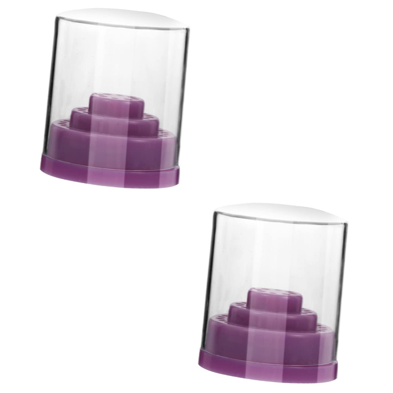 Minkissy 2pcs Nail Drill Bit Storage Case - Acrylic Organizer for Salon & Home Manicure