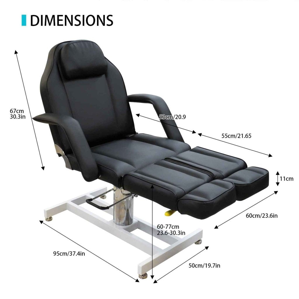 Greenlife Katia Hydraulic Adjustable Beauty SPA Tattoo Chair Bed with Separate Legs - Professional Salon Facial Massage & Tattoo Bed for Spa, Clinic, and Home Use