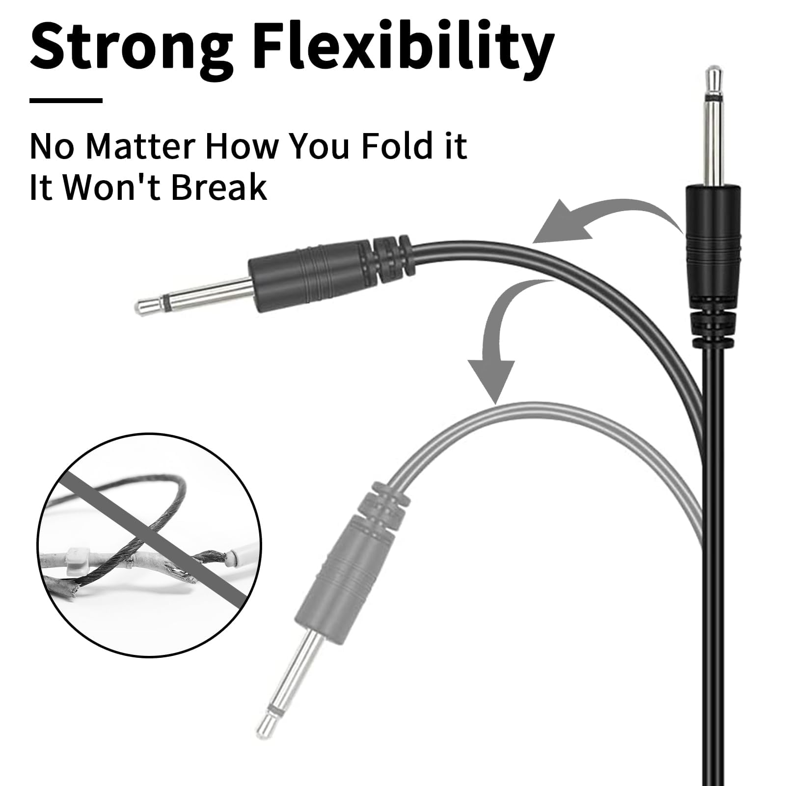 2 Pack USB to 2.5mm Male DC Charger Cable for Wireless Massagers - Fast Charging Power Cord Compatible with 5V Rechargeable Devices - Perfect for Home Massage, Spa Treatments & Relaxation Therapy